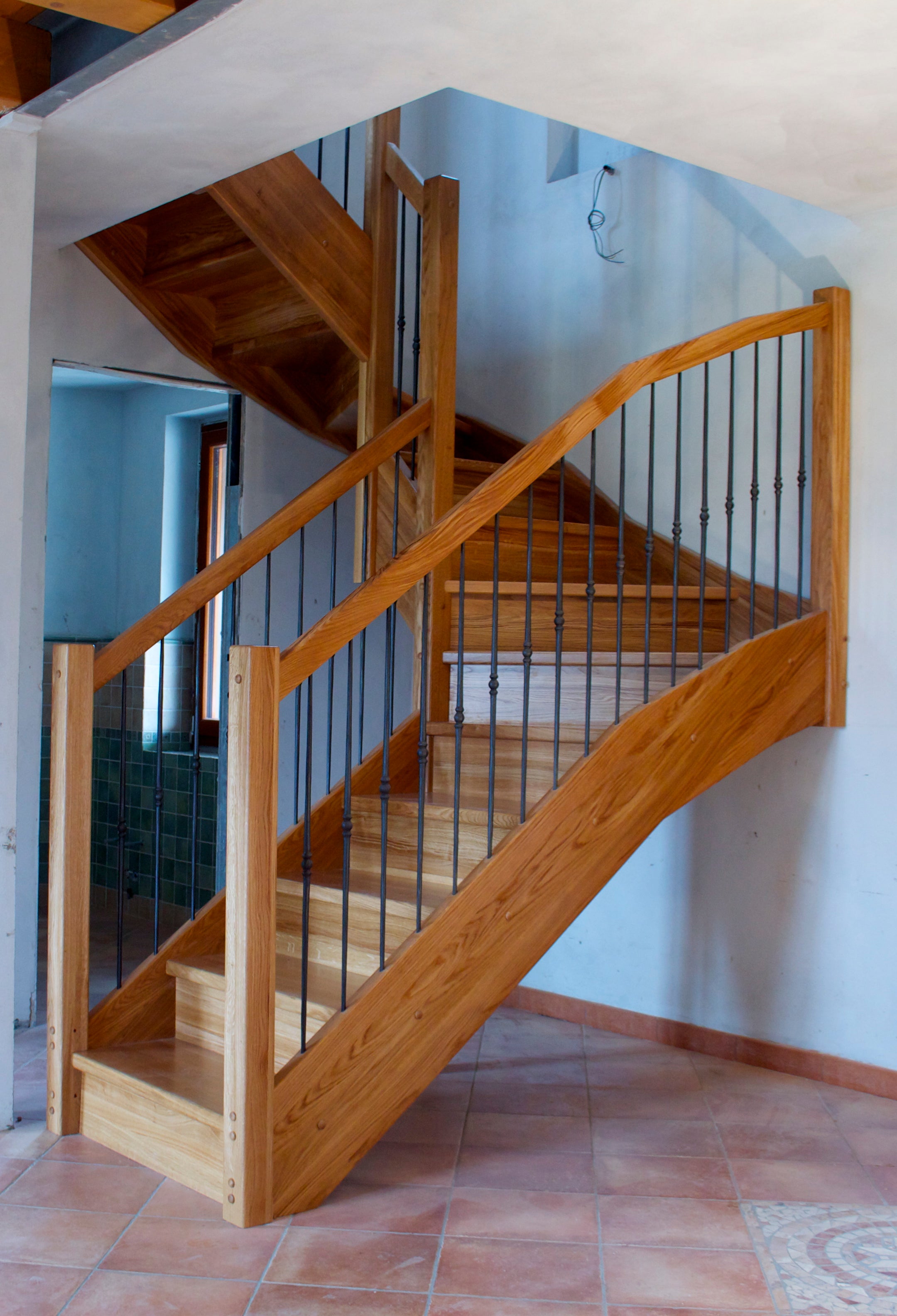 Corrimano In Legno Ayous Sagomato - Asta 3 Metri, 46x32mm, Made In Italy, Grezzo Da Verniciare - Foto 13